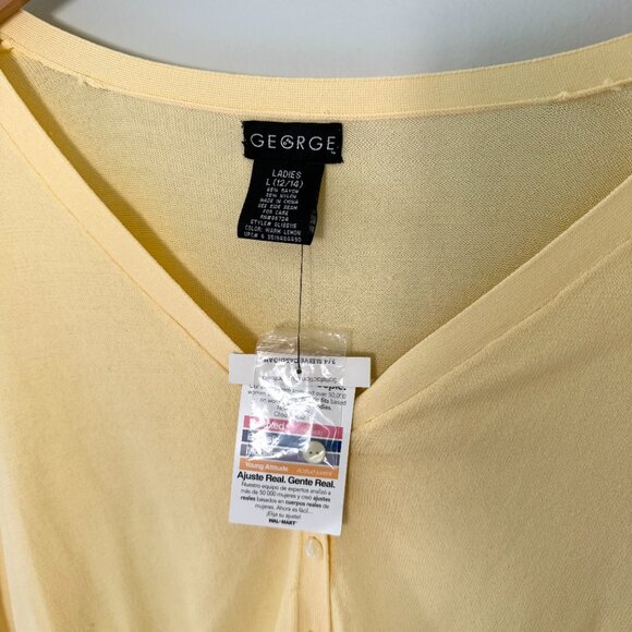 George Women's Yellow Ribbed Cardigan (Large) - Picture 7 of 10